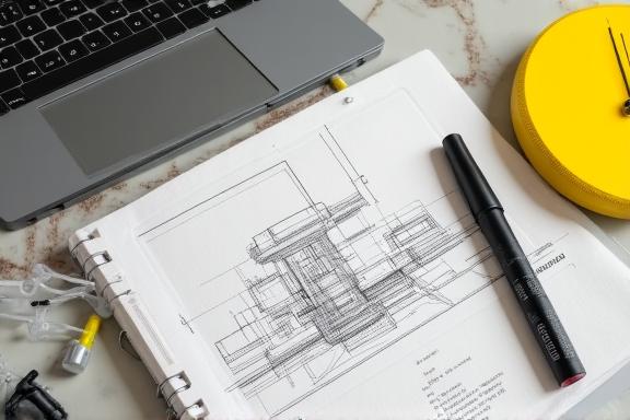 Studio di design con bozzetti Bauhaus